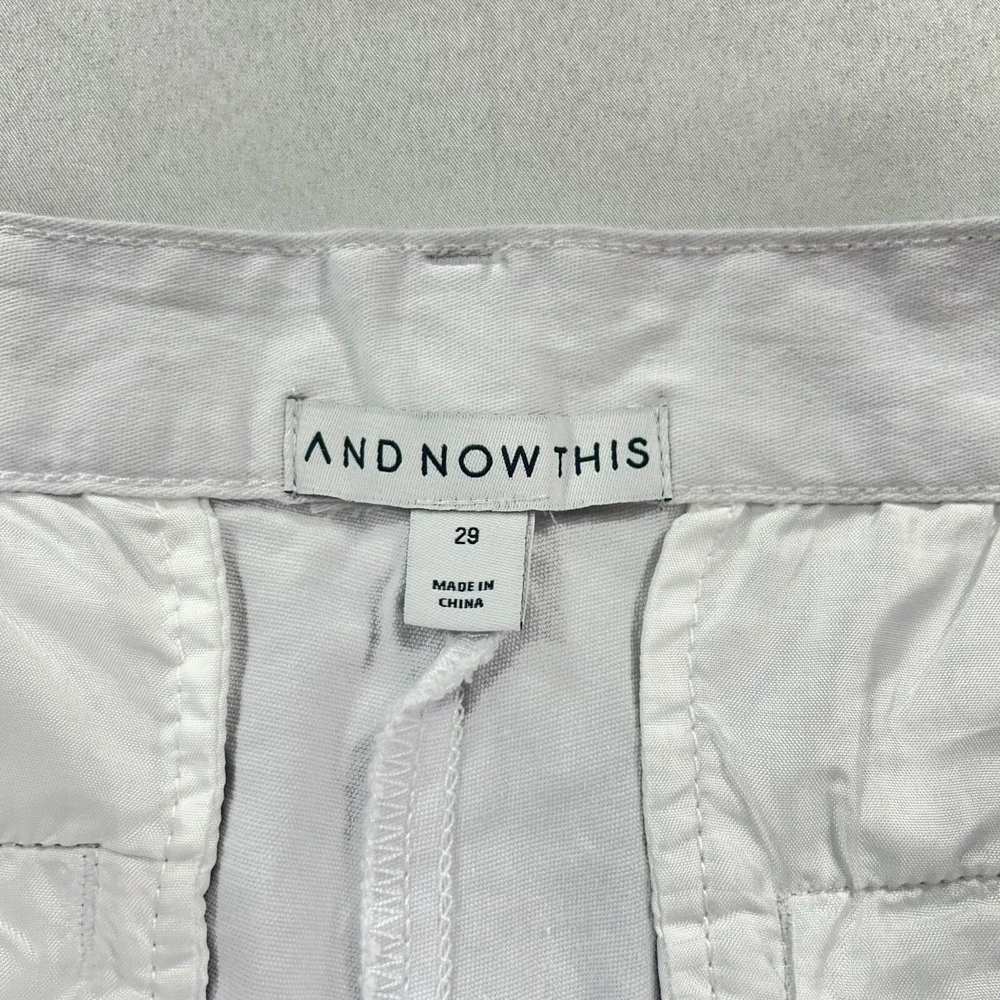 And Now This Chino Shorts Mens 29 White Core Stretch‎ Flat Front NEW